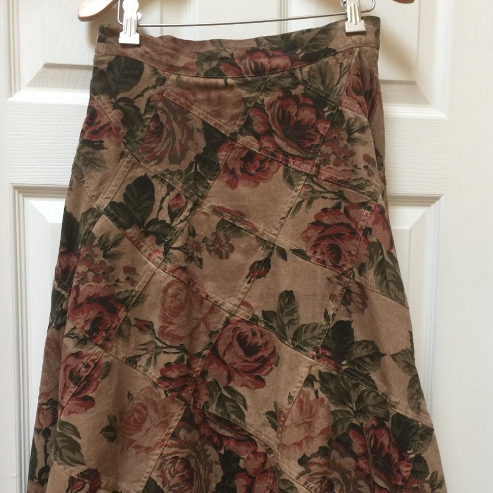 Patchwork corduroy skirt, Made in Italy